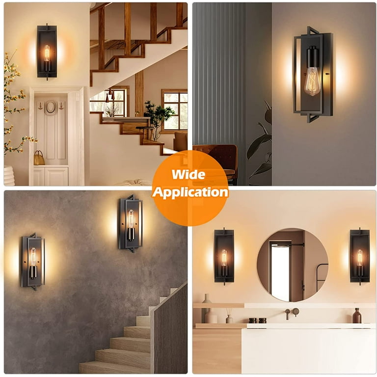 Set of 2 Black Wall Sconces Vintage Wall Sconces Lighting