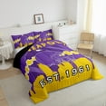 thumbnail image 3 of Manfei American Rugby Games Silhouette Comforter Sets Twin Size,Minneapolis Comforters & Duvets,Purple Rugby Helmet Bedding Twin Comforter Set For Boys,Lightweight Room Decoration Reversible,2-Piece, 3 of 8