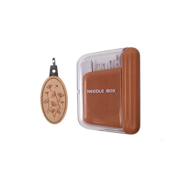 HONCLL 10Pcs Sewing Needle with Magnetic Case and Threader Stainless Steel Large Eye Needle Embroidery Needle for Hand Sewing