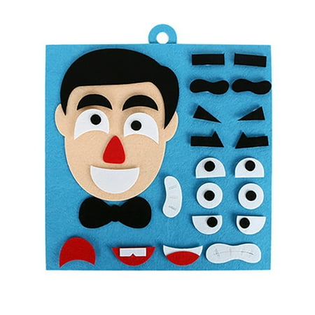

XUYEEYUAN Educational Toys DIY Mood Change Puzzle Toy Humor Non-Woven Children s Handmade Emoticon Stickers
