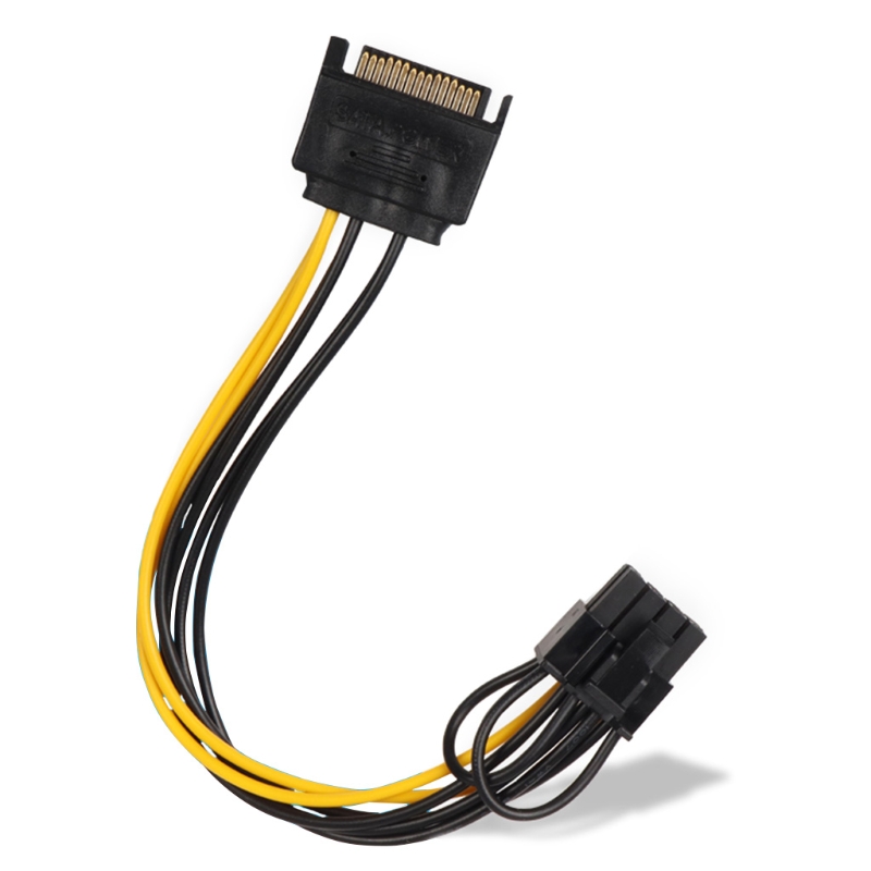Video Card Power Adapter 15Pin SATA Male to 8 Pin Male PCIExpress Male