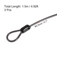 thumbnail image 2 of Unique Bargains Security Cable 2.5mm x 1.5m/5ft Coated Luggage Lock Wire Rope with Double Loop, Gray, 3 Pack, 2 of 5