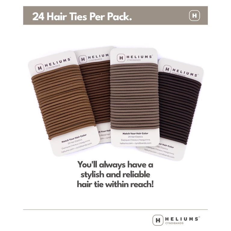 4 pc Hair Ties Medium No Damage Bendable Ponytail Holders Light Brown Cyndibands Elastic Hair Ties – Light Brown - No Damage 4mm  main image 2