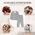 thumbnail image 7 of Lsque GlitterSilver Pattern Long Sleeve Pajama Set for Women - Soft 2-Piece Sleepwear and Loungewear Set with Pockets, Comfy Nightwear-Medium, 7 of 7