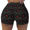 thumbnail image 2 of Fotbe Red Poker Shorts Sin Costuras – Shorts Deportivos de Cintura Alta para Mujer, Elásticos para Gimnasio, Yoga, Running o Ciclismo-Small, 2 of 8