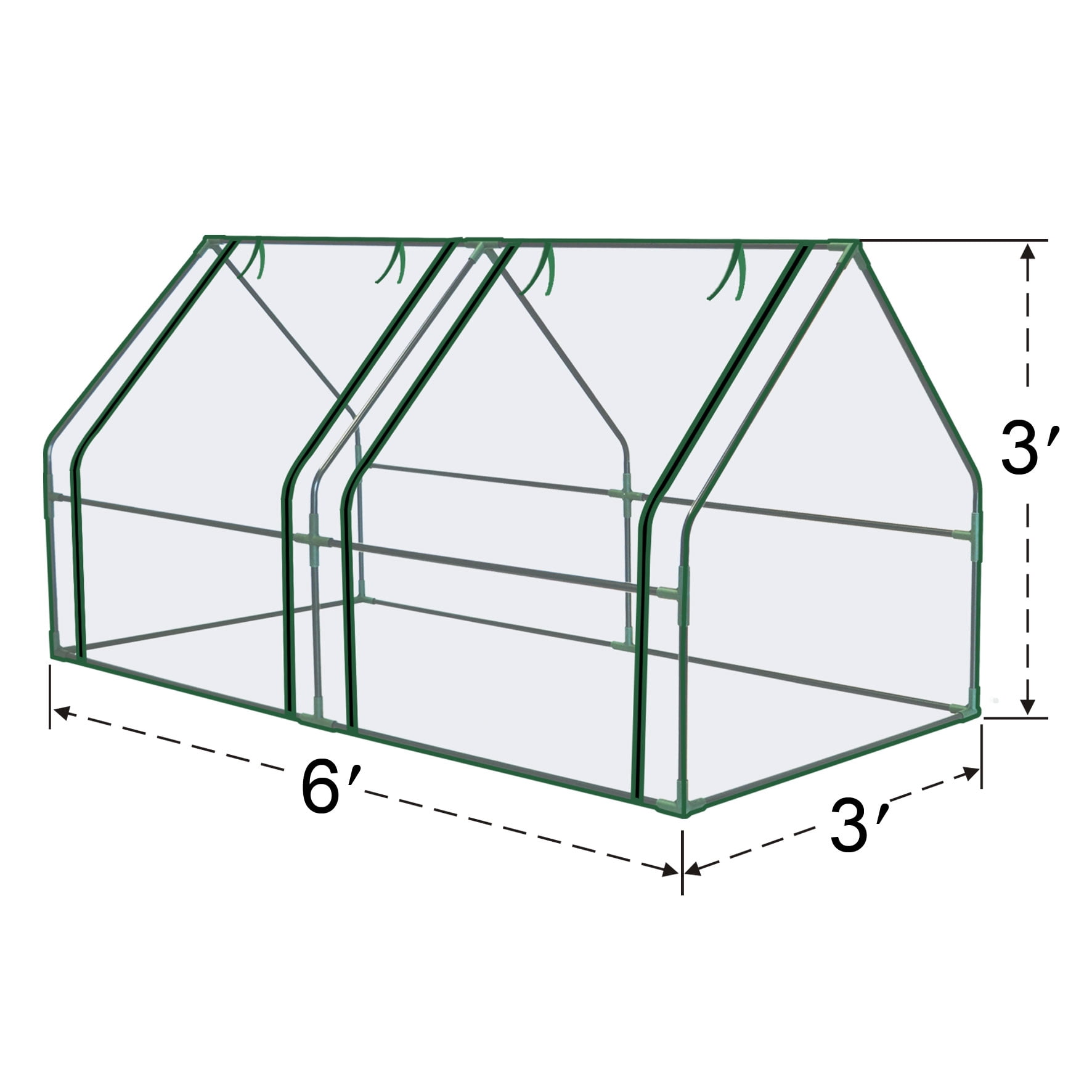 SUNNY Portable Mini Greenhouse Small Garden Greenhouse for Plants/Flowers/Vegetables (3'X6'X3')