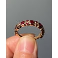 thumbnail image 2 of Vintage Ruby Wedding Band, Princess-Cut Ruby Ring, Bezel Setting Band, July Birthstone, Ruby Engagement Ring Half Eternity Band Promise Ring, 2 of 5