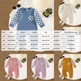 thumbnail image 3 of YDFCWXW Baby Boy Girl Checkerboard Jumpsuit Long Sleeve Pocket Onesie Bodysuit (Blue, 0-3 Months), 3 of 5