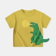 thumbnail image 2 of Baby Boy Summer Clothes Summer Short Sleeve Casual T Shirts for Kids Toddler Boys 3D Dinosaur Print Breathable Lightweight Soft Toddler T Shirts Yellow 12 Months-18 Months, 2 of 7