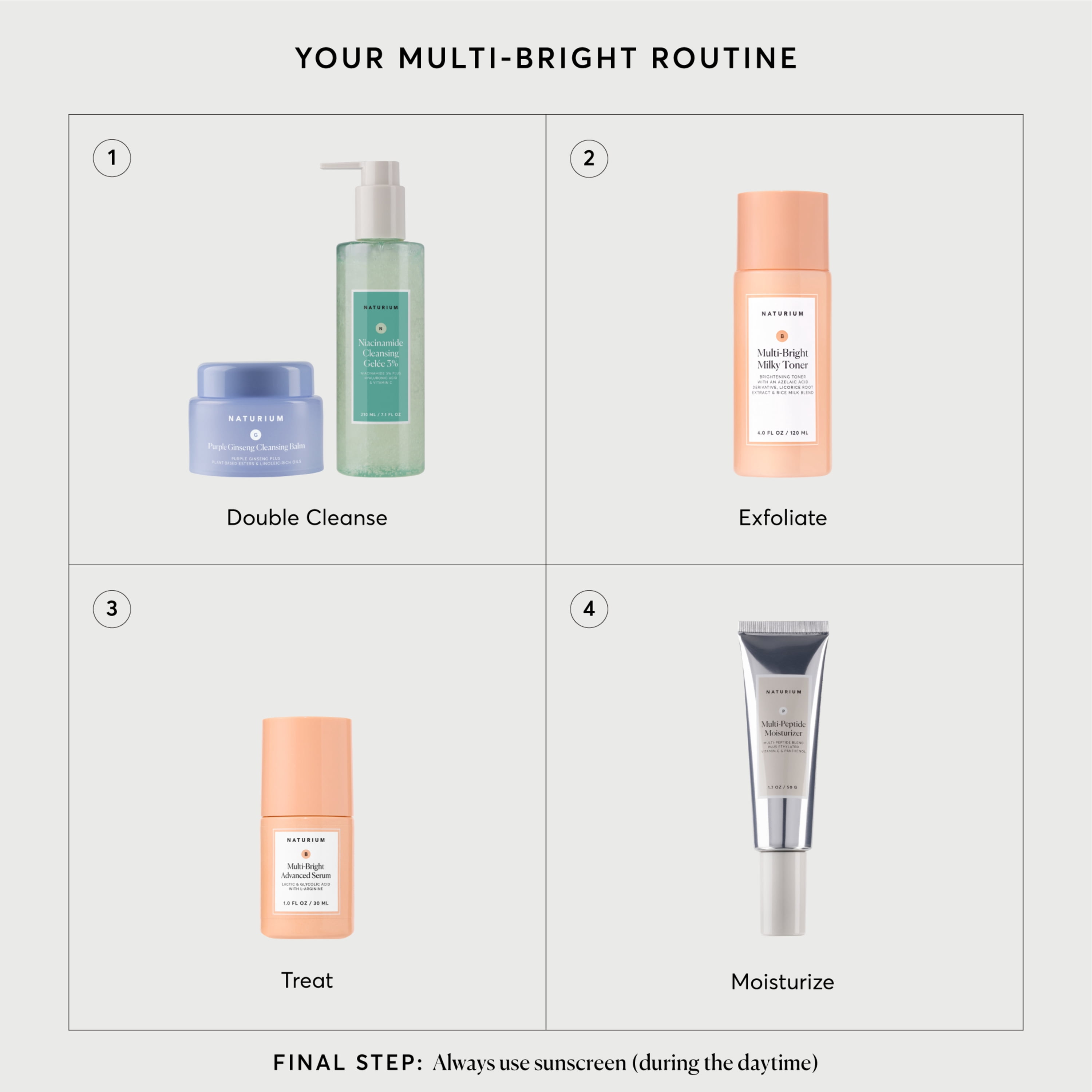 Naturium Multi-Bright Advanced Serum, Exfoliating Skincare for Radiant Glow with L-Arginine, Lactic & Glycolic Acid, 30 mL / 1.0 fl oz