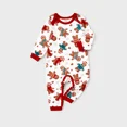 thumbnail image 4 of PatPat Baby First Christmas Gift Family Pajamas Matching Sets Cartoon Gingerbread Man White Sleeper with Socks, One-Piece, Size 6-9M, 4 of 12