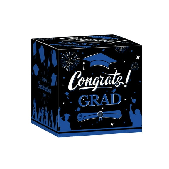yulier Graduation Card Box, Graduation Decorations Graduation Box Congrats Grad Card Box Graduation Gift Graduation Party Favors Decor Party Supplies, Blue