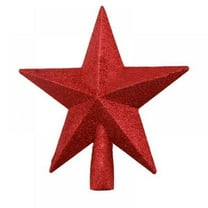 Glitter Star Tree Topper - 8" Christmas Red Decorative Holiday Bethlehem Star Ornament