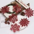 thumbnail image 3 of 24 Uds. Adornos navideños de copos de nieve de plástico con purpurina para decoración navideña, decoración de ventanas, 3 of 5