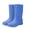 Blue, variant on White Womens Waterproof Rain Boots Mid Calf Adjustable Drawstring Reflective Strip Non Slip Sole Rubber Construction For Outdoor Weather