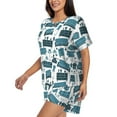 thumbnail image 2 of Naloa Modern Furniture Women's Short-Sleeved Pajama Set, Loungewear, Summer pajamas, Breathable Cozy - 4X-Large, 2 of 9