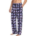 thumbnail image 2 of Yiaed flower Skull rose Print Men's Lounge Pants, Loose PJ Bottoms, Long Pajama Pants for Men-Large, 2 of 5