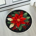 thumbnail image 5 of Latch Hook Rug Kit for Adults Christmas Red FlowerStamped Handmade Round Shape Carpet Crochet Yarn Craft DIY Hook and Latch Door Mat Tapestry for Home Floor Decor 50x50cm(1), 5 of 7
