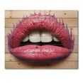 thumbnail image 3 of Designart 'Beautiful Woman Lips With Pink Lipstick' Modern Print on Natural Pine Wood, 3 of 5