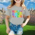 thumbnail image 2 of LEKDFST Girls Boys Back To School T Shirts Cute Print First Day of School Graphic Tees Short Sleeve Unisex Kids Shirts Grey 6-7 Years, 2 of 4