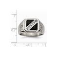 thumbnail image 6 of White Stainless Steel Ring Band Men's Black Cubic Zirconia CZ, 6 of 6