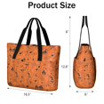 thumbnail image 3 of Tote Bag for Women - Halloween Orange Background Icons Shoulder Bag - Large Utility Work Duffle Bag with Zipper Handbag for Travel, Work, Sprots, 3 of 5