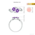 thumbnail image 4 of ANGARA Natural Round Amethyst Two Stone Bypass Ring with Diamonds in 925 Sterling Silver for Women (Size-5mm) | February Birthstone, Anniversary, Jewelry Gift for Women | Natural Amethyst Ring, 4 of 9