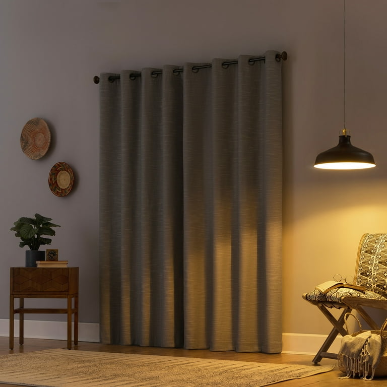 Archaeo Textured Linen Blend Total Blackout Grommet Top Curtain