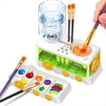 thumbnail image 1 of Limpiador de Pinceles con Bandeja, Enjuague de Pinceles de Acuarela con del Agua, Suministros de Arte para Pintar con Estilo de Tren., 1 of 5