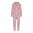 thumbnail image 6 of Penkiiy Women's One Piece Fleece Sleepwear Cute Ears Hooded Christmas Pajamas Jumpsuit Butt Button Back Flap Rompers S Pink, 6 of 6