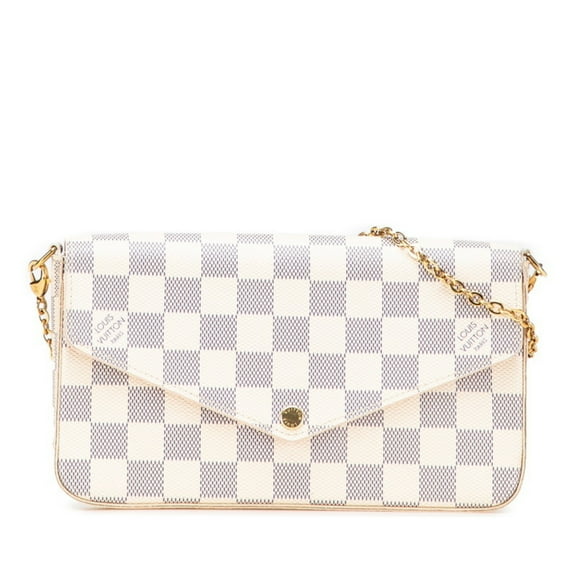 Pre-Owned Louis Vuitton Damier Azur Pochette Felicie Chain Shoulder Bag N40491 Ivory... (Good)