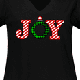 thumbnail image 4 of Inktastic Joy Christmas Ornament with Candy Cane Stripes Women's Plus Size V-Neck T-Shirt, 4 of 5
