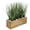 Natural Acacia, variant on Artificial Grass Plants in Rustic Wood Planter Box, Wooden Container with Faux Greenery Plant, Indoor Table Decor