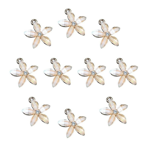 10 piezas de abalorios de flores de cristal, colgantes, abalorios, colgantes para manualidades, accesorios para joyas, accesorios para bricolaje