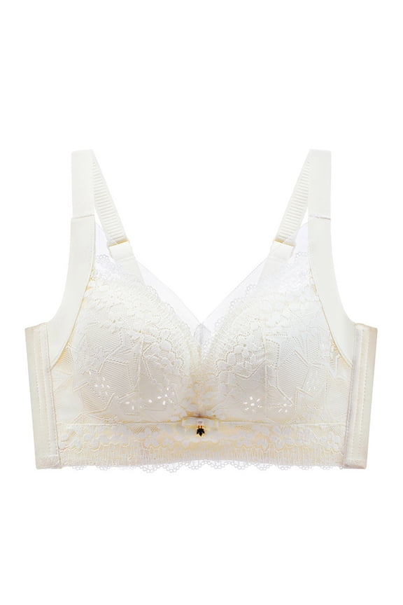 Everyday Bras for Women, Women's Comfort Lift Wirefree Bra No Steel Ring Lactation Vest Bra Back Adjustment Yoga Running Brass No Underwire White Cup 42/95BC