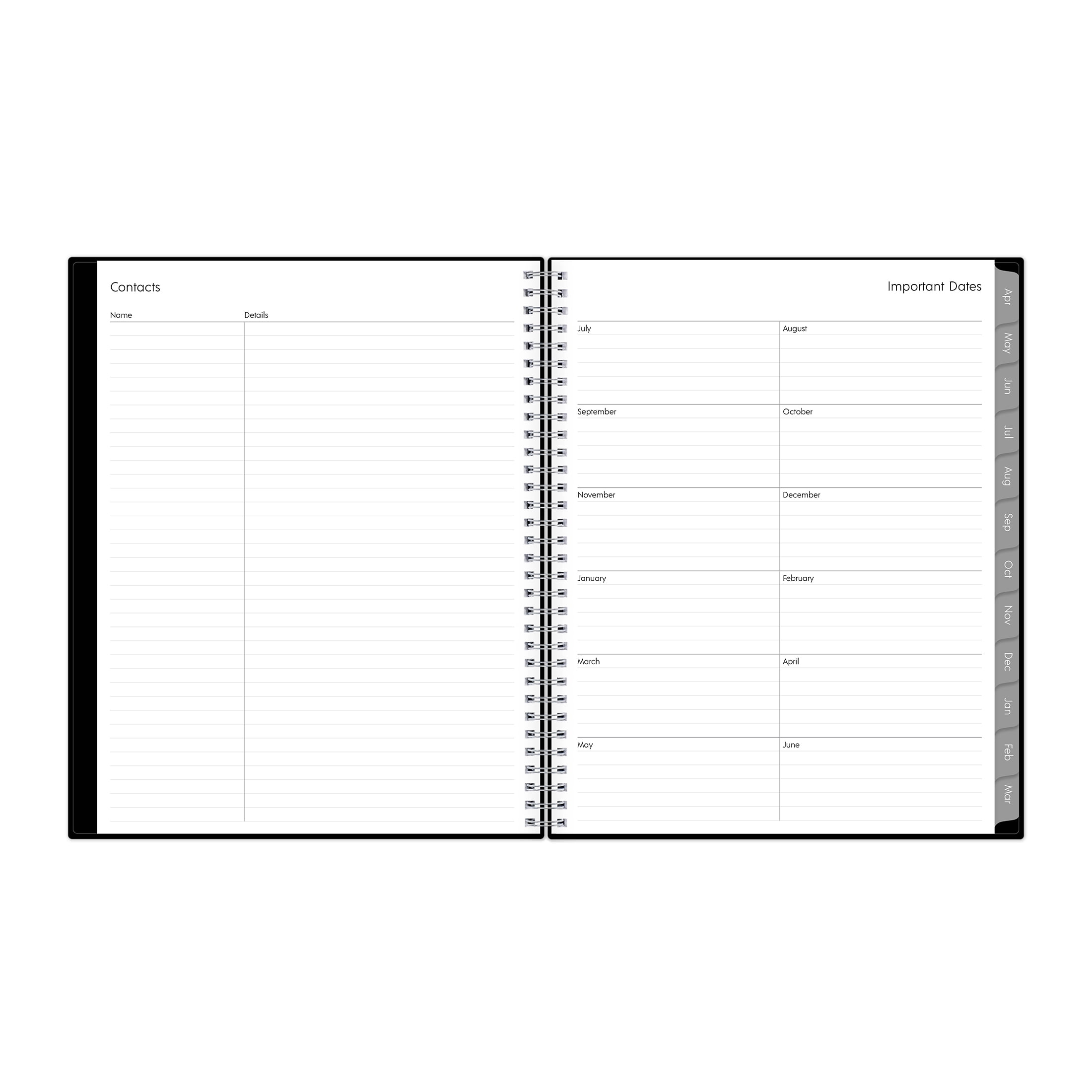 Blue Sky Monthly Weekly Large Planner, 8.5" x 11" Black 15-Month (April 2025 - June 2026)