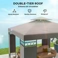 thumbnail image 4 of Outsunny Pavillon à Auvent 10 x 10 Pi, Pavillon Extérieur à Double Toit, Kaki, 4 of 10
