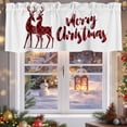 thumbnail image 5 of Kitchen Cafe Valance Curtain for Small Windows,Red Black Plaid Lattice Elk Deer Rod Pocket Short Valances,42x12in, 5 of 9