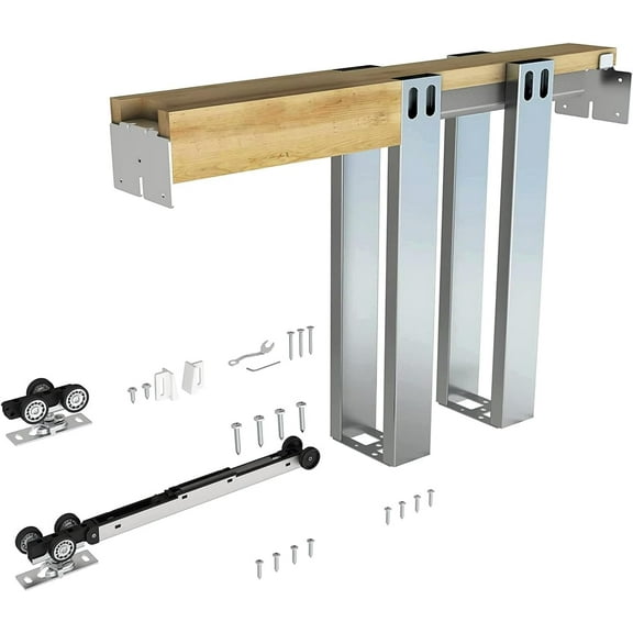 JUBEST Pocket Door Frame Kits with 88 LB Two-Way Soft Close Mechanism, for 24IN to 36IN x 80IN Door