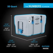 Lifetime 55qt Bear-Resistant Camping Cooler, Premium High Performance, Ice Retention, Hard Cooler, 60 Can Capacity, Light Gray