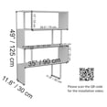 thumbnail image 2 of Adriana 49" Geometric Four Shelf Bookcase, White, 2 of 4
