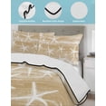 thumbnail image 4 of Quilts Full Size Bedding Set, Light Brown Starfish Coastal Lightweight Quilted Comforter, Summer Beach Nautical Ocean Vintage Soft Bedspread Coverlet with Pillow Covers for All Season, 78" x 90", 4 of 7