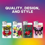 DJEEP Pocket Lighters, TATTOO Collection, 24 Count Pack of Disposable Lighters