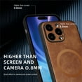 thumbnail image 4 of Allytechgroup Magnetic for iPhone 16e Case, Compatible with MagSafe Support Magnetic Car Phone Mount PU Leather Slim Phone Case for Women Men for iPhone 16e, Brown, 4 of 10