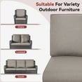 thumbnail image 6 of POCASSY 2PCS Weather Resistant Cushions for Outdoor Furniture, 22.5" x 25" Patio Deep Seat Cushions, Water & Fade Resistant, Deep Seat and High Back Cushion for Chair, Sofa, and Couch, Gray, 6 of 6