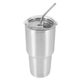 thumbnail image 1 of Stainless Steel Tumbler with Lid and Straw, 30oz Double-Walled Insulated Beer Cup, 1 of 5