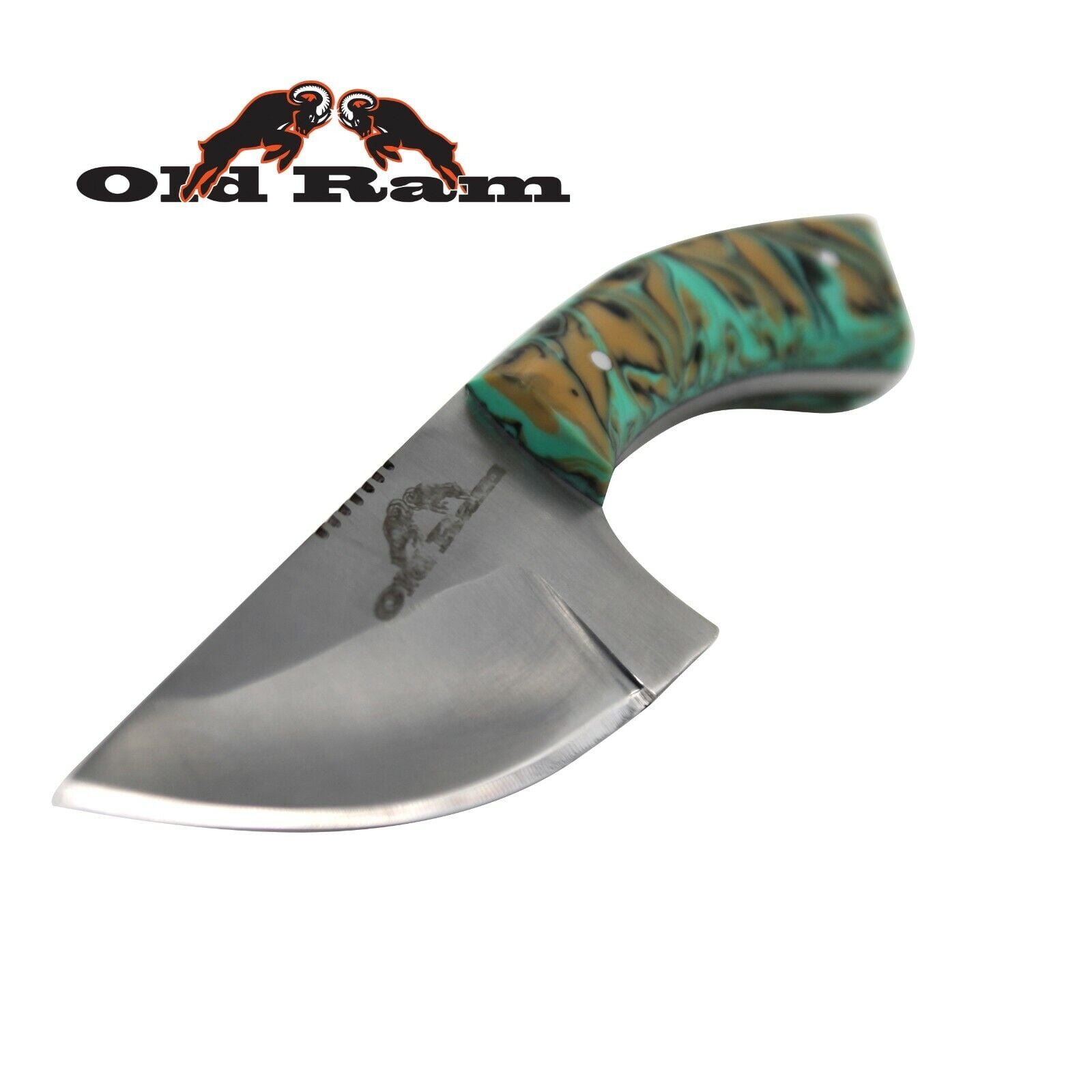 Old Ram Collection Heavy Duty Fixed Blade Skinner Knife w/ Leather Sheath