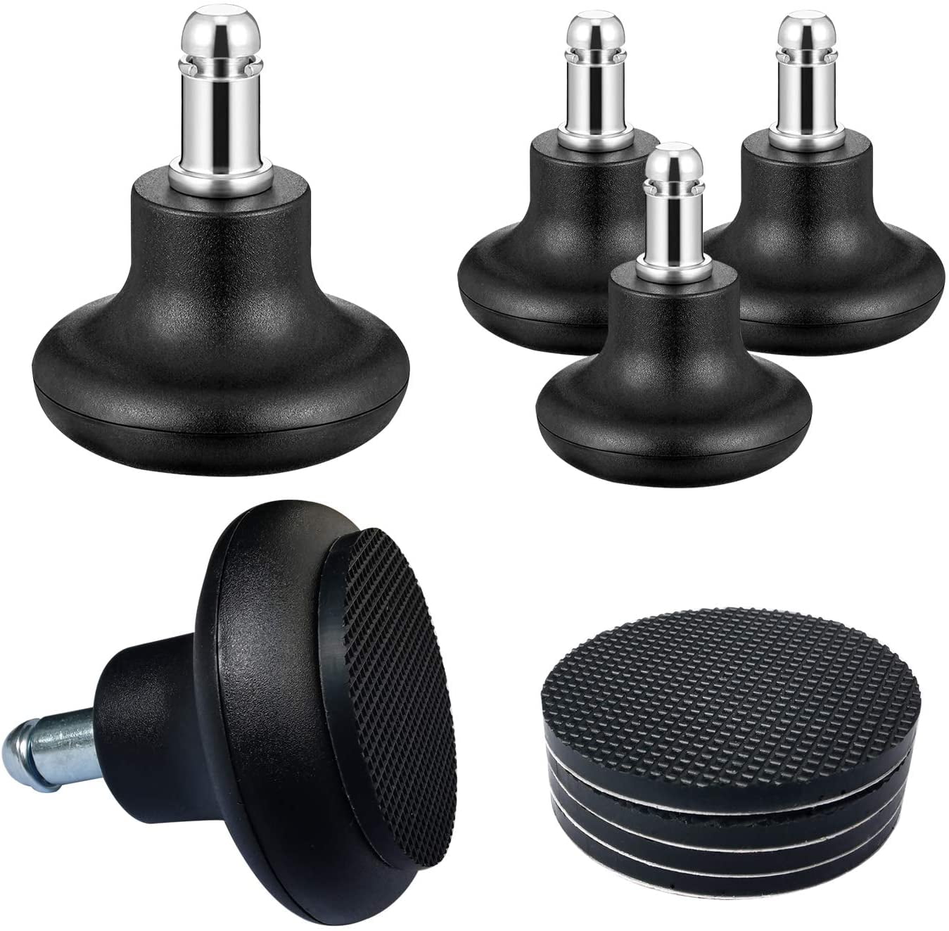 5 Bell Glide Replacement Office Chair Swivel Caster Wheel to Fixed Stationary 