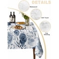 thumbnail image 2 of Blue Flowers Table Cloth, Watercolor Rustic Retro Floral Leaf Vines Waterproof Tablecloth for Square Tables, Reusable Washable Fabric Table Cover for Restaurant Kitchen Dining Tables 54"x54", 2 of 6