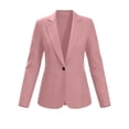 thumbnail image 2 of Women Business Blazer Casual Stylish Work Office Suit Jackets Long Sleeve Lapel V Neck Button Down Outwear With Pockets (S, Pink), 2 of 8